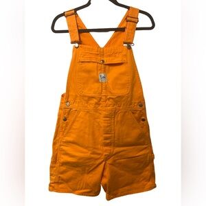 Bright Orange Vintage Lee Overall Shorts